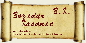 Božidar Kosanić vizit kartica